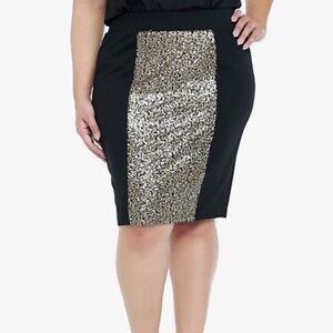 Torrid Sequin Front Pencil Skirt Size 3X